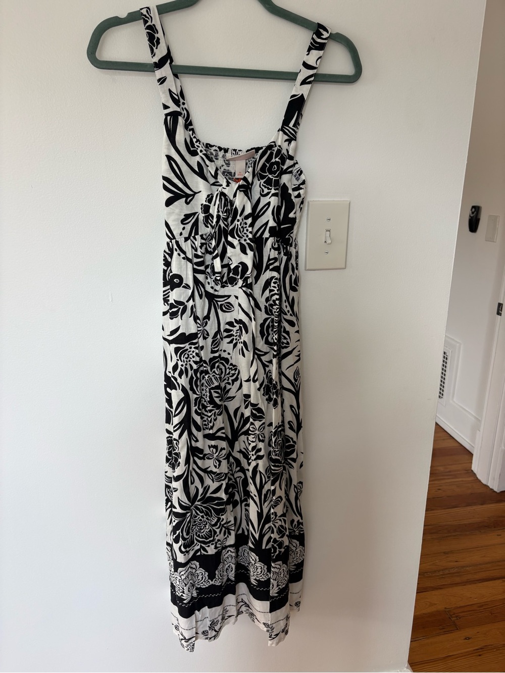 Black and White Floral Maxi Dress - Women
